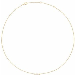 14K Yellow Gold 1/4 CT Lab-Grown Diamond 16-18" Necklace