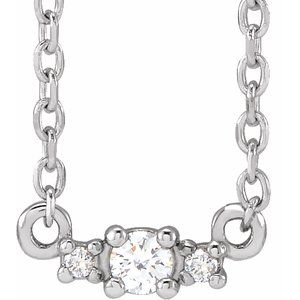 14K White Gold .04 CTW Natural Diamond 18" Necklace