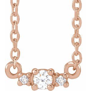 14K Rose Gold .04 CTW Natural Diamond 18" Necklace