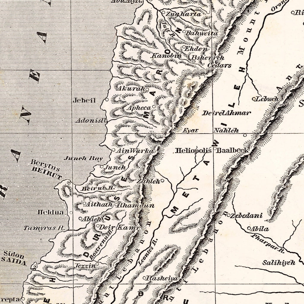 Vintage Map of Syria 1848