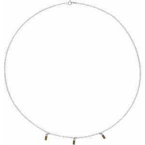 Platinum Natural Green Tourmaline 16" Necklace