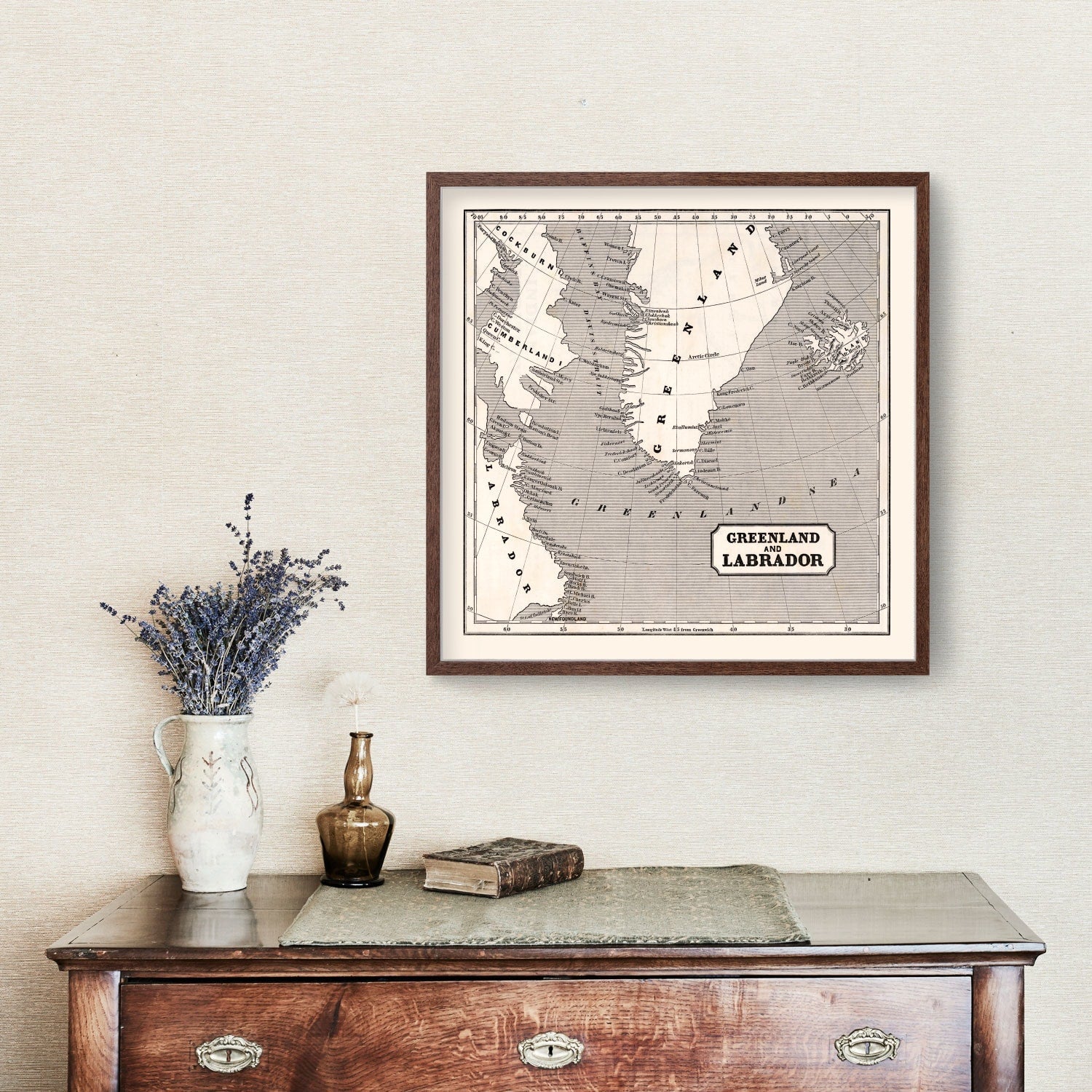 Vintage Map of Greenland 1848