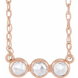 14K Rose Gold 1/6 CTW Rose-Cut Natural Diamond 18" Necklace