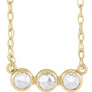 14K Yellow Gold 1/6 CTW Rose-Cut Natural Diamond 18" Necklace