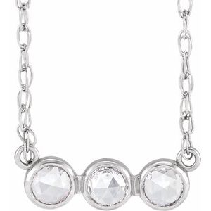 14K White Gold 1/6 CTW Rose-Cut Natural Diamond 18" Necklace