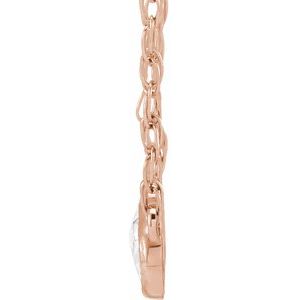 14K Rose Gold 1/6 CTW Rose-Cut Natural Diamond 18" Necklace