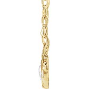 14K Yellow Gold 1/6 CTW Rose-Cut Natural Diamond 18" Necklace