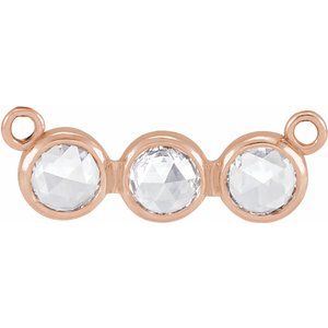 14K Rose Gold 1/5 CTW Rose-Cut Natural Diamond Necklace Center