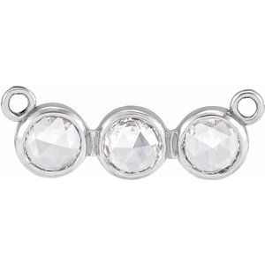14K White Gold 1/6 CTW Rose-Cut Natural Diamond Necklace Center