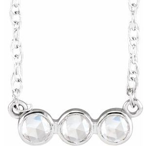 Platinum 1/8 CTW Rose-Cut Natural Diamond 18" Necklace