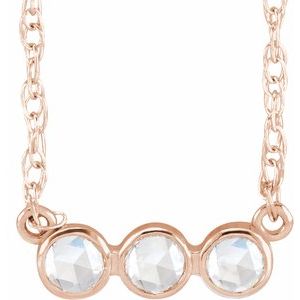 14K Rose Gold 1/8 CTW Rose-Cut Natural Diamond 18" Necklace