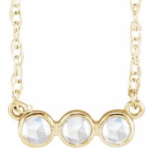14K Yellow Gold 1/8 CTW Rose-Cut Natural Diamond 18" Necklace