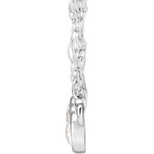 Platinum 1/8 CTW Rose-Cut Natural Diamond 18" Necklace