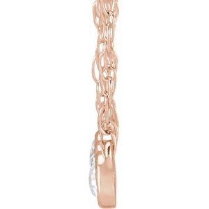 14K Rose Gold 1/8 CTW Rose-Cut Natural Diamond 18" Necklace
