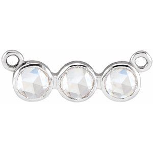 14K White Gold 1/8 CTW Rose-Cut Natural Diamond Necklace Center
