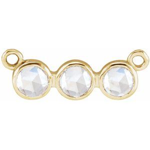 14K Yellow Gold 1/8 CTW Rose-Cut Natural Diamond Necklace Center