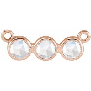 14K Rose Gold 1/8 CTW Rose-Cut Natural Diamond Necklace Center