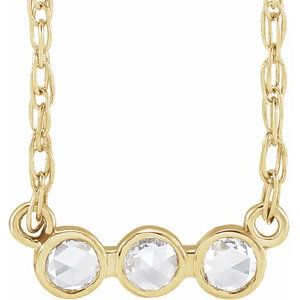 14K Yellow Gold .06 CTW Rose-Cut Natural Diamond 18" Necklace