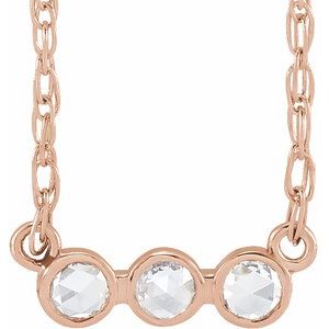 14K Rose Gold .06 CTW Rose-Cut Natural Diamond 18" Necklace