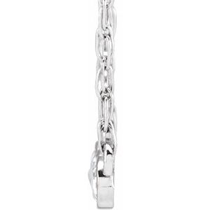 14K White Gold .06 CTW Rose-Cut Natural Diamond 18" Necklace