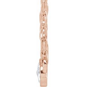 14K Rose Gold .06 CTW Rose-Cut Natural Diamond 18" Necklace