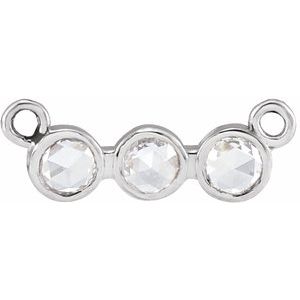 14K White Gold .07 CTW Rose-Cut Natural Diamond Necklace Center