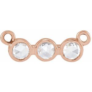 14K Rose Gold .07 CTW Rose-Cut Natural Diamond Necklace Center