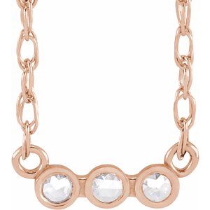 14K Rose Gold .03 CTW Rose-Cut Natural Diamond 18" Necklace