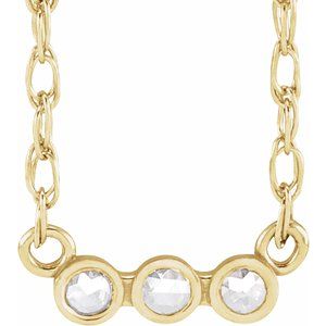 14K Yellow Gold .03 CTW Rose-Cut Natural Diamond 18" Necklace