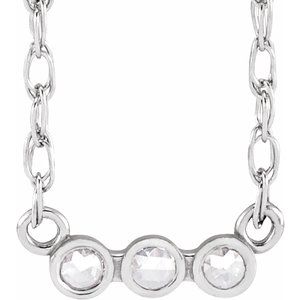 Platinum .03 CTW Rose-Cut Natural Diamond 18" Necklace