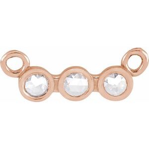 14K Rose Gold .03 CTW Rose-Cut Natural Diamond Necklace Center