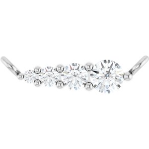 Platinum 1/10 CTW Natural Diamond Graduated Necklace Center