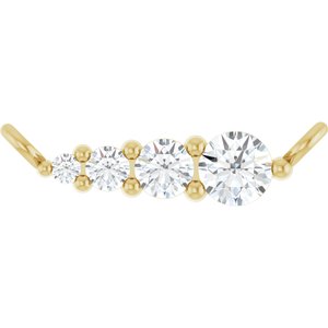 14K Yellow Gold 1/10 CTW Natural Diamond Graduated Necklace Center