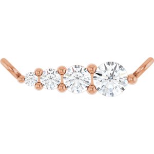 14K Rose Gold 1/10 CTW Natural Diamond Graduated Necklace Center