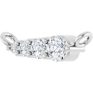 Platinum 1/10 CTW Natural Diamond Graduated Necklace Center
