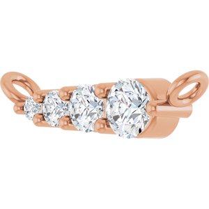 14K Rose Gold 1/10 CTW Natural Diamond Graduated Necklace Center