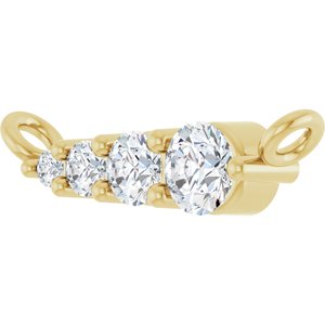 14K Yellow Gold 1/10 CTW Natural Diamond Graduated Necklace Center