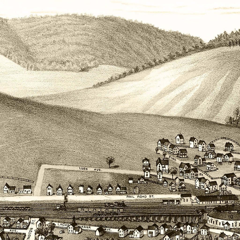 Vintage Map of Hallstead, Pennsylvania 1887