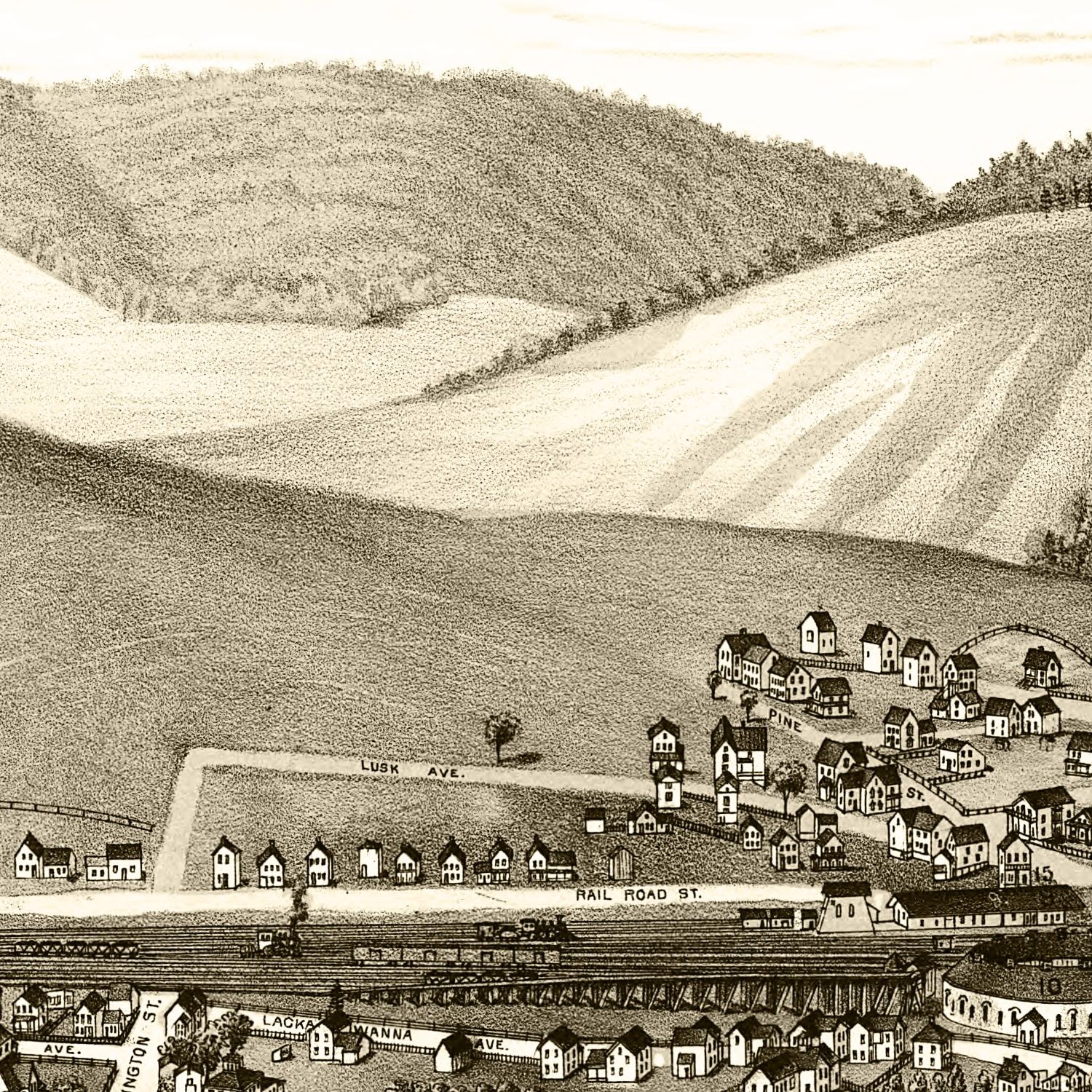 Vintage Map of Hallstead, Pennsylvania 1887