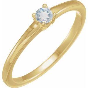14K Yellow Gold Natural Blue Moonstone Ring