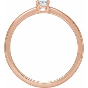 14K Rose Gold Natural Blue Sheen Moonstone Ring