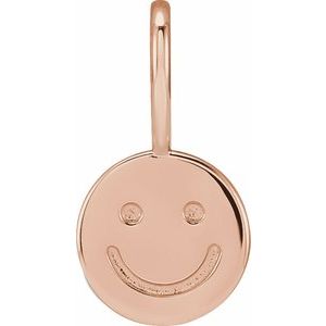 14K Rose Gold Smiley Face Charm/Pendant – image 4