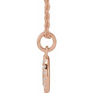 14K Rose Gold .08 CTW Natural Diamond Peace 16-18" Necklace
