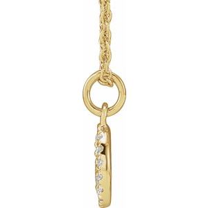 14K Yellow Gold .08 CTW Natural Diamond Peace 16-18" Necklace