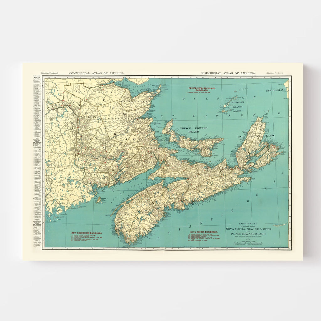 Vintage Map of Nova Scotia, 1924