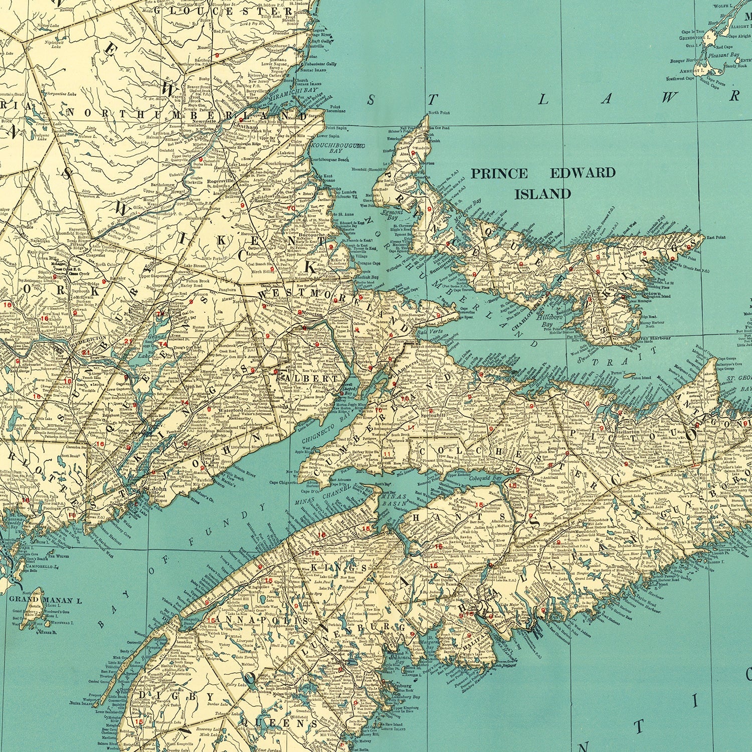 Vintage Map of Nova Scotia, 1924