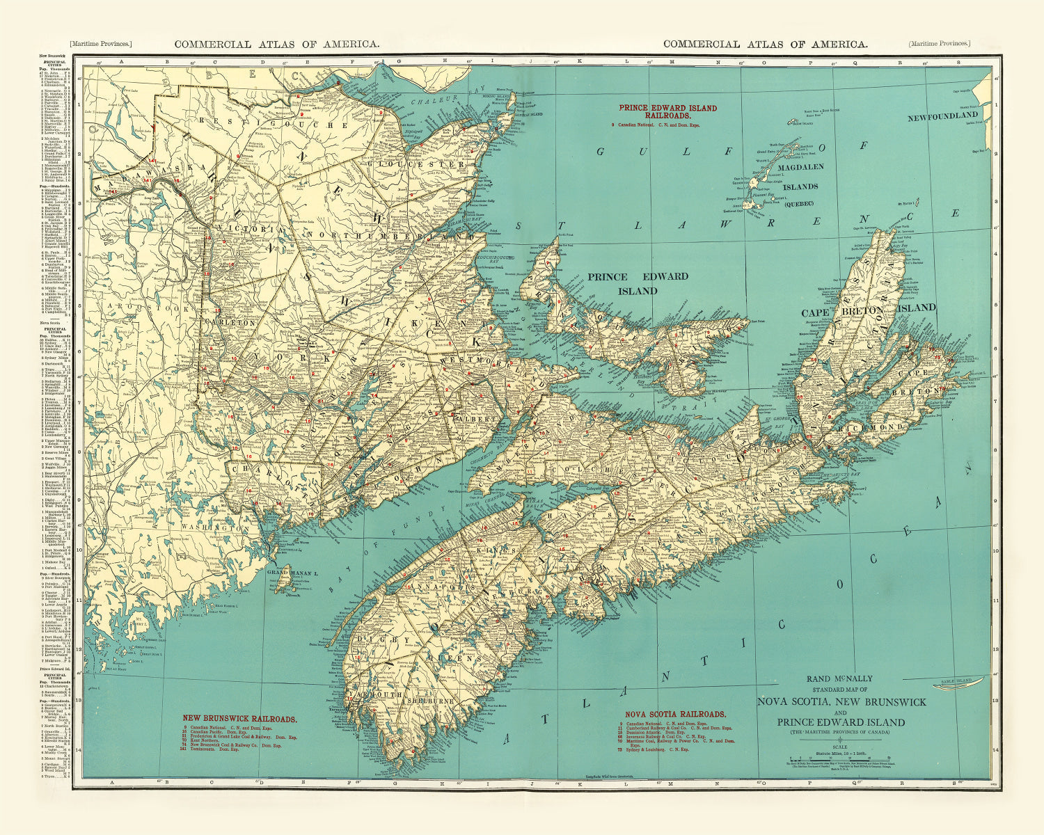 Vintage Map of Nova Scotia, 1924
