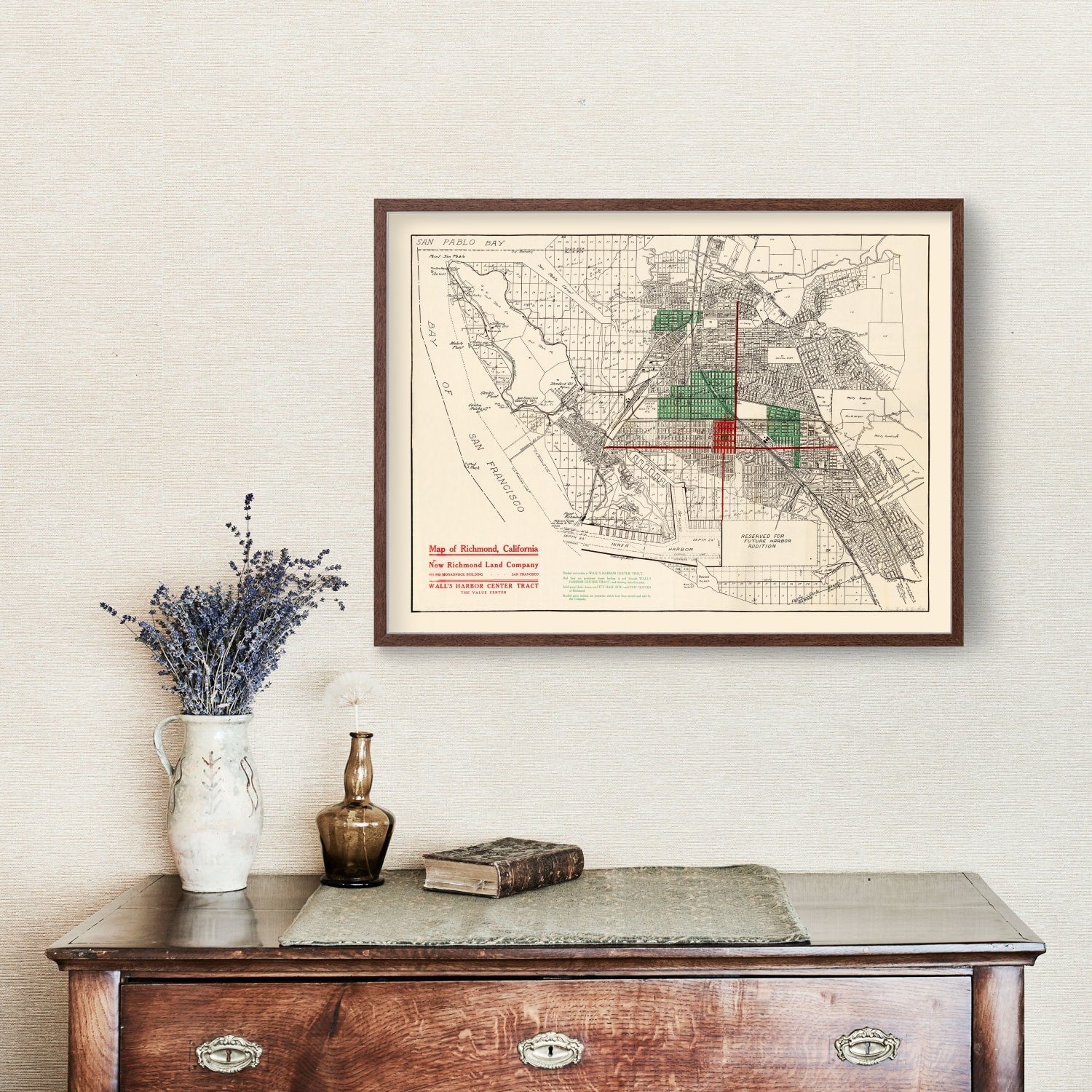 Vintage Map of Richmond, California 1910