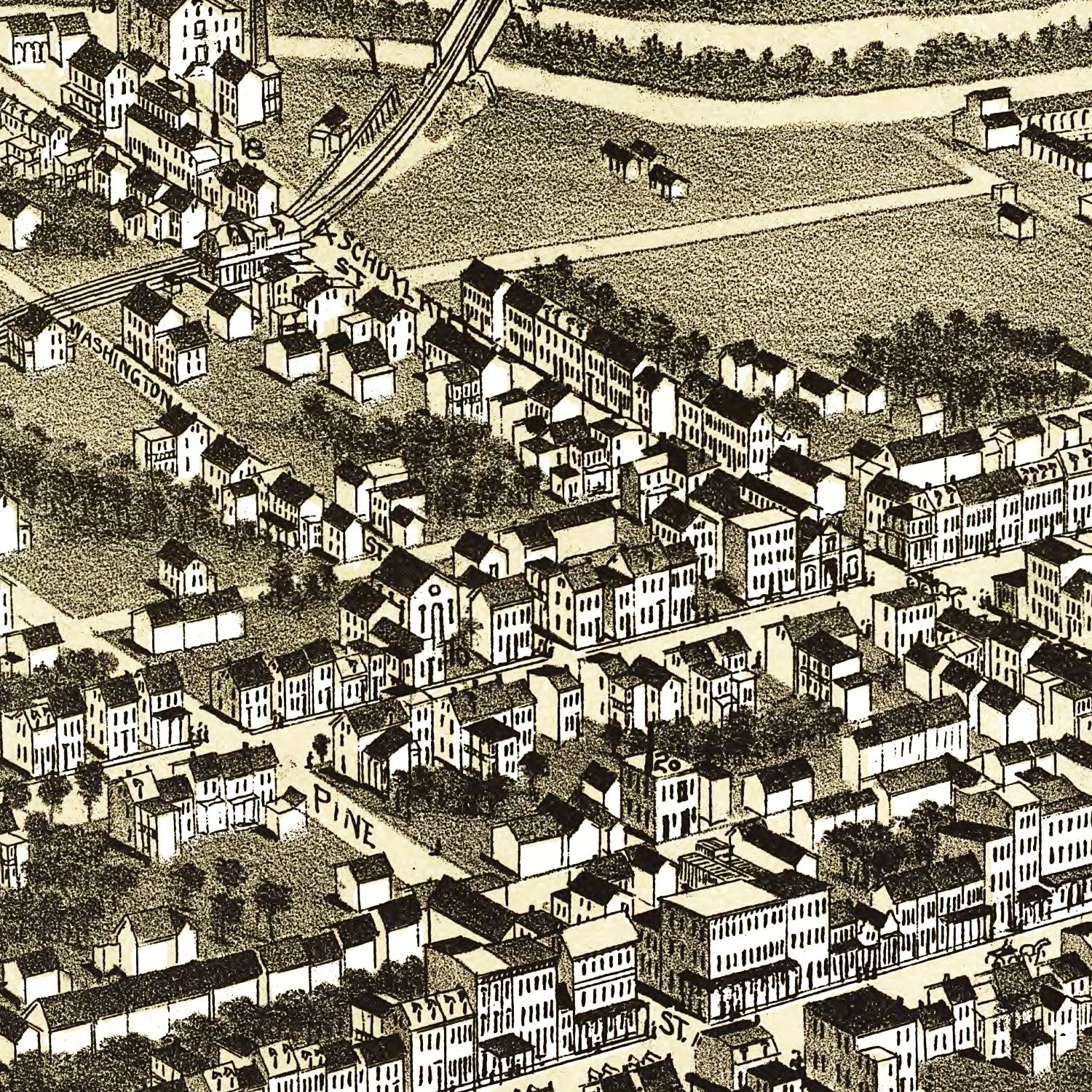 Vintage Map of Hamburg, Pennsylvania 1889
