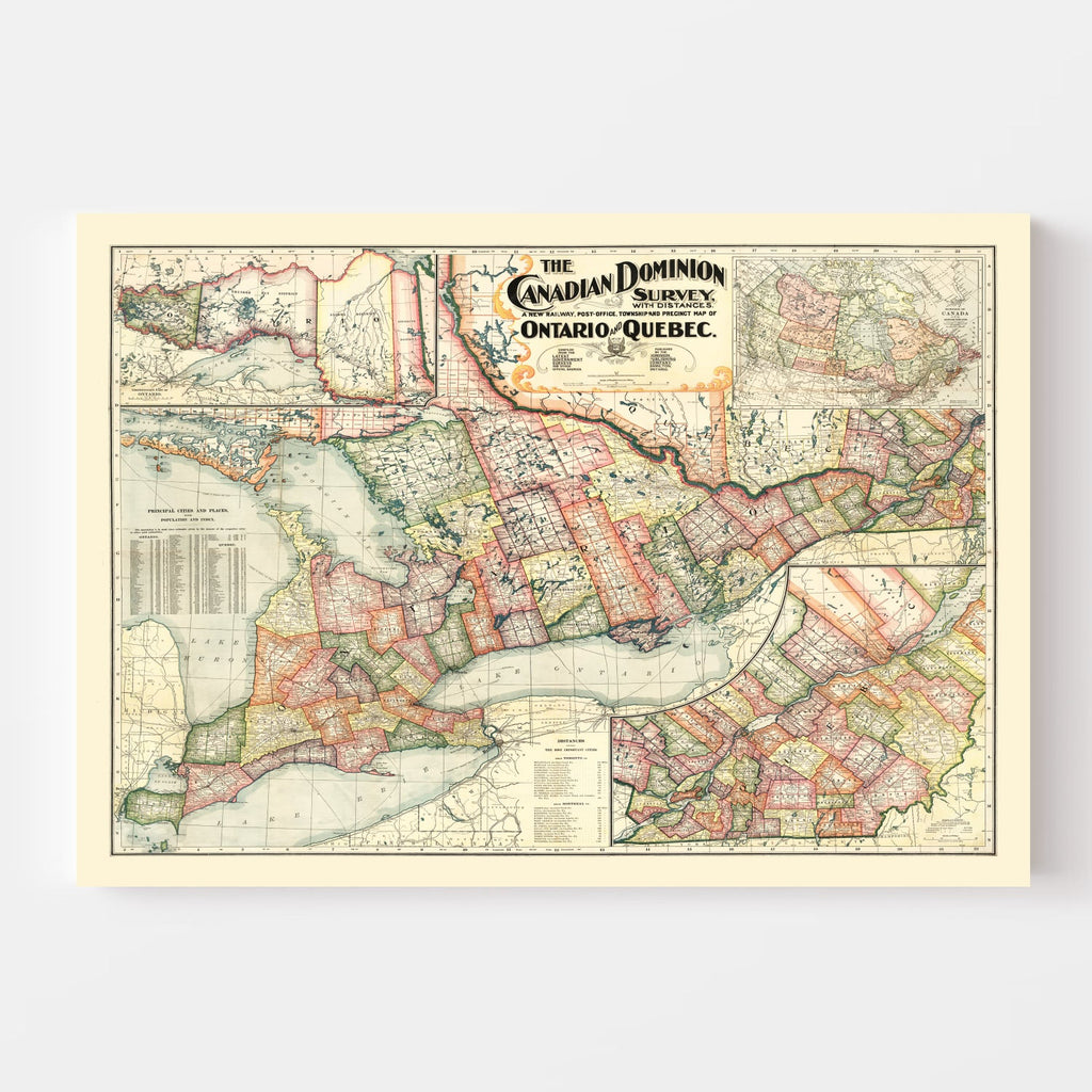 Vintage Map of Ontario, 1899